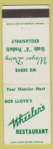 Matchbook Cover - Bob Lloyd's Wheeler's Restaurant Richmond IN WEAR