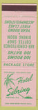 Matchbook Cover - Hotel Sebring FL