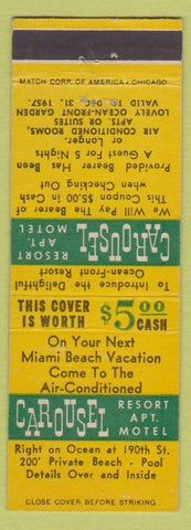 Matchbook Cover - Carousel Resort Motel Miami Beach FL