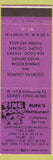 Matchbook Cover - Burk's Restaurant Cafeteria Sidney OH purple