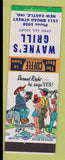 Matchbook Cover - Wayne's Grill New Castle IN hillbilly