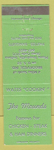 Matchbook Cover - The Mounds Restaurant Brookville IN green