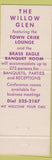 Matchbook Cover - Willow Glen House East Longmeadow MA