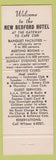 Matchbook Cover - New Bedford Hotel New Bedford MA
