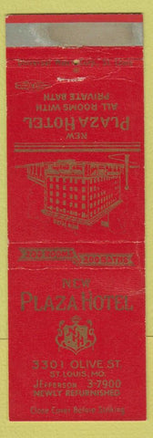 Matchbook Cover - New Plaza Hotel St Louis MO