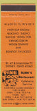 Matchbook Cover - Burk's Restaurant Cafeteria Sidney OH orange