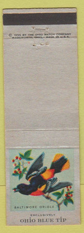 Matchbook Cover - Ohio Blue Tip Matches Baltimore Oriole WEAR
