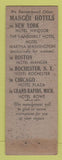 Matchbook Cover - Hamilton Hotel Washington DC