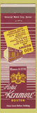 Matchbook Cover - Hotel Kenmore Boston MA