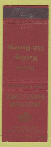 Matchbook Cover - King's Corner Retaurant Leominster MA