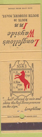 Matchbook Cover - Longfellow's Wayside Inn South Sudbury MA