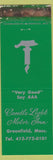 Matchbook Cover - Candle Light Motor Inn Greenfield MA WEAR