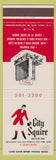 Matchbook Cover - City Squire Motor Inn New York City