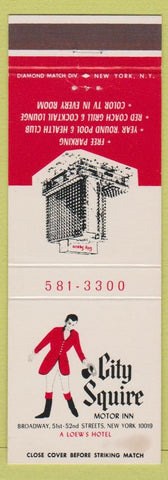 Matchbook Cover - City Squire Motor Inn New York City
