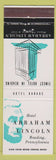 Matchbook Cover - Hotel Abraham Lincoln Reading PA