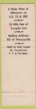 Matchbook Cover - Leigh Valley Motel Allentown PA