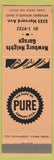 Matchbook Cover - Newburgh Heights Garage Pure oil gas OH peach