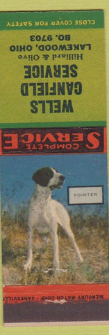 Matchbook Cover - Wells Canfield oil gas Lakewood OH Pointer Dog