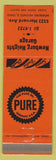 Matchbook Cover - Newburgh Heights Garage Pure oil gas OH dark orange