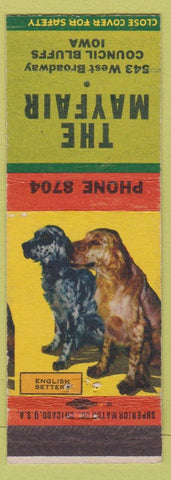 Matchbook Cover - The Mayfair Council Bluffs IA English Setter dogs