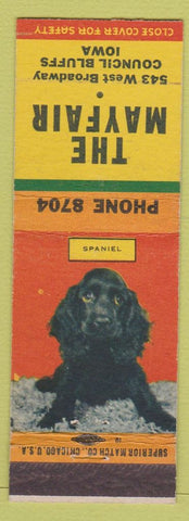 Matchbook Cover - The Mayfair Council Bluffs IA Spaniel dog