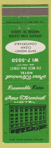 Matchbook Cover - Penn Terminal Hotel New York City