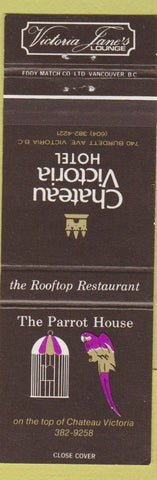 Matchbook Cover - Chateau Victoria Hotel Victoria BC Parrot House