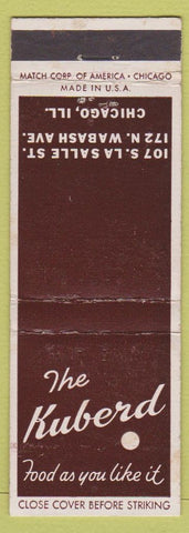 Matchbook Cover - The Kuberd Chicago IL
