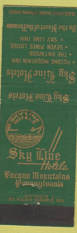 Matchbook Cover - Sky Line Hotels Pocono Mountains PA WEAR