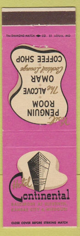 Matchbook Cover - Hotel Continental Kansas City MO