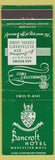Matchbook Cover - Bancroft Hotel Worcester MA