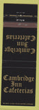 Matchbook Cover - Cambridge Inn Cafeterias IN Chain WEAR Shelbyville Lafayette