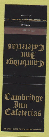 Matchbook Cover - Cambridge Inn Cafeterias IN Chain WEAR Shelbyville Lafayette