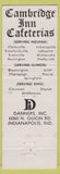 Matchbook Cover - Cambridge Inn Cafeterias IN Chain WEAR Shelbyville Lafayette