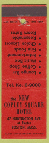 Matchbook Cover - New Copley Square Hotel Boston MA
