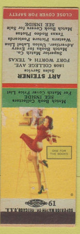 Matchbook Cover - Art Steiner Sales Advertising Fort Worth TX pinup WORN
