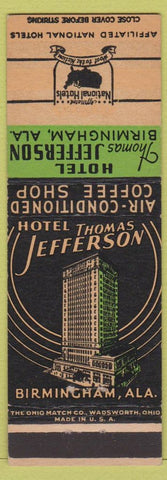 Matchbook Cover - Hotel Thomas Jefferson Birmingham AL WEAR