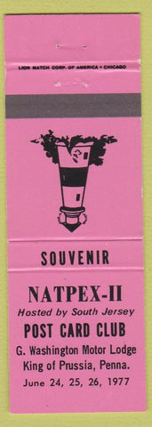 Matchbook Cover - Natpex II Post Card Club King of Prussia PA 1977 pink