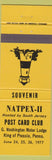 Matchbook Cover - Natpex II Post Card Club King of Prussia PA 1977 yellow