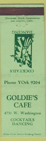 Matchbook Cover - Goldie's Cafe Los Angeles? WEAR