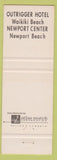 Matchbook Cover - The Rigger Outrigger Waikiki Hawaii