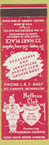 Matchbook Cover - Hofbrau Club German Cooking Long Beach CA