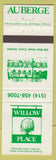 Matchbook Cover - Willow Place Auberge Como QC