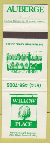 Matchbook Cover - Willow Place Auberge Como QC