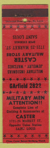 Matchbook Cover - Military Supply St Louis MO WEAR