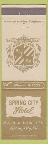 Matchbook Cover - Spring City Motel Spring City PA WEAR