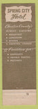 Matchbook Cover - Spring City Motel Spring City PA WEAR