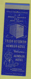 Matchbook Cover - Hendler Hotel Johnstown PA