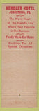 Matchbook Cover - Hendler Hotel Johnstown PA