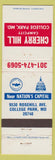 Matchbook Cover - Cherry Hill Campcity College Park MD